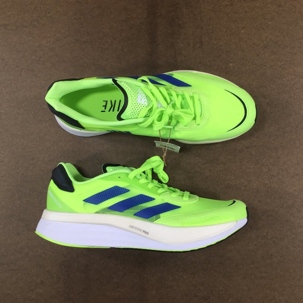 Adidas Adizero Boston 10 Running Shoes Mens Size 12 Signal Green H67514 - Picture 1 of 10